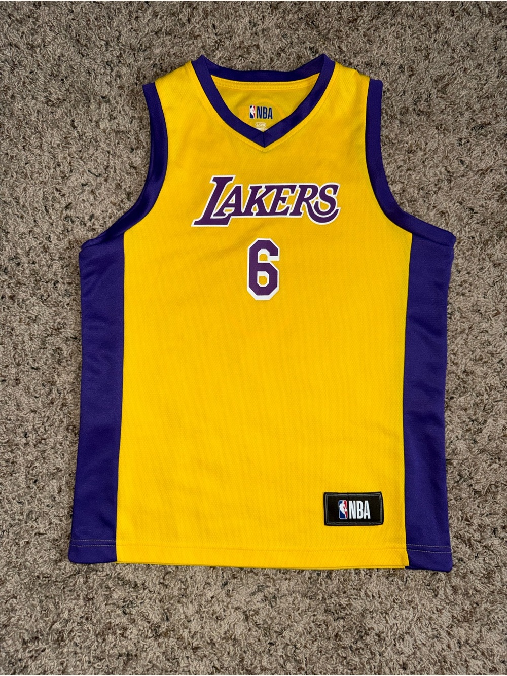 NBA Los Angeles Lakers Yellow and Purple Lebron James #6 Jersey